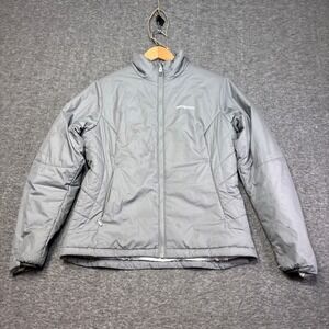Patagonia Micro Puff Jacket Womens SM Gray Insulated Full Zip Puffer FLAWS